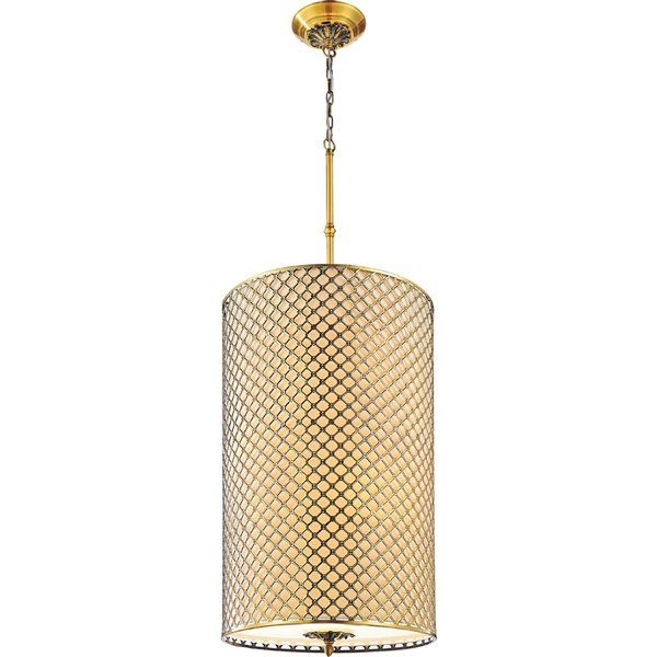 Cwi Lighting Gloria 8 Light Drum Shade Chandelier With Regarding Gold Finish Double Shade Chandeliers (View 11 of 15)