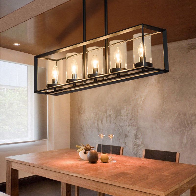 Cylindrical Glass Pendant Lighting Fixture Kitchen Island Regarding Wood Kitchen Island Light Chandeliers (View 7 of 15)