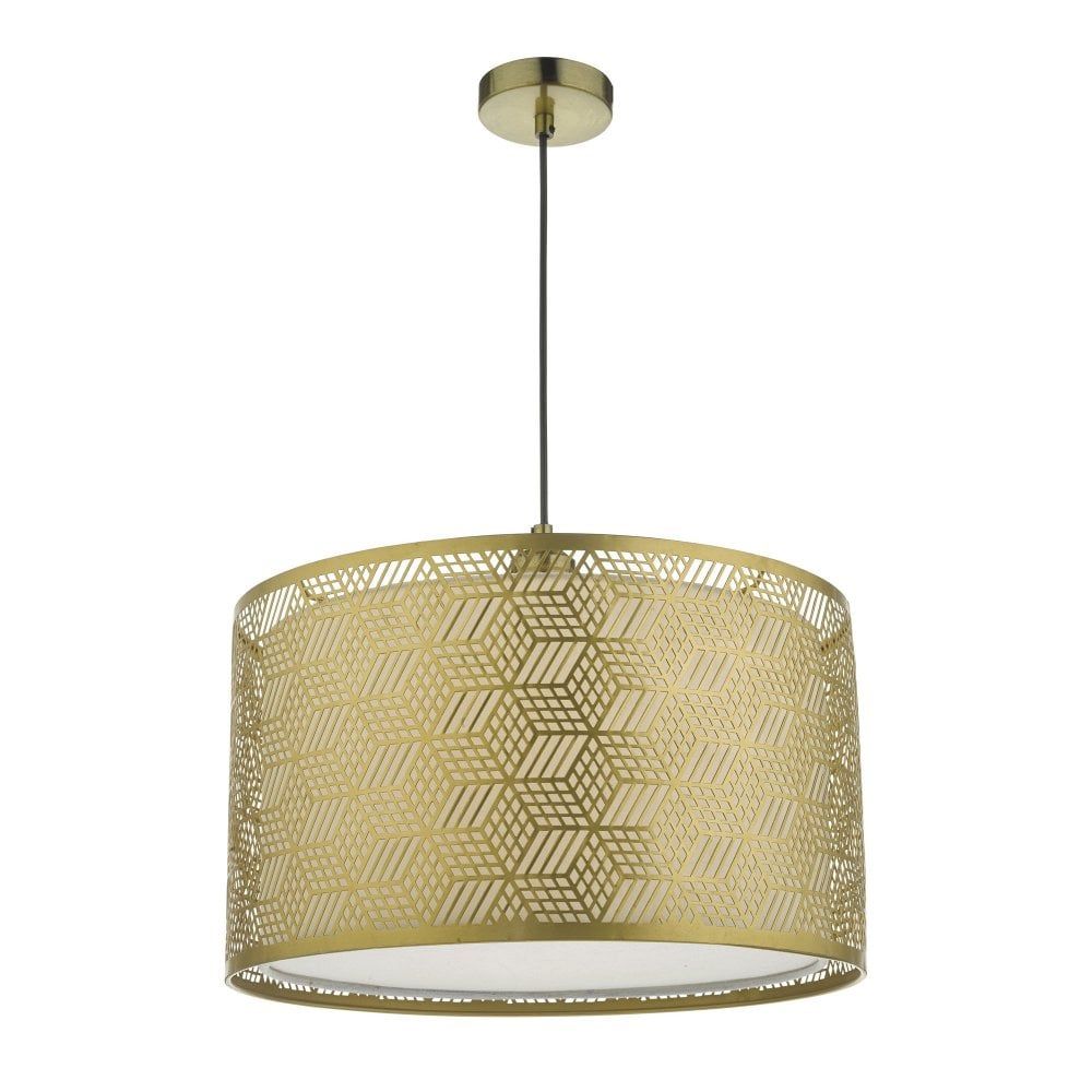 Dar Lighting 2019/20 Tin6535 Tino Easy Fit Metal Pendant With Gold Finish Double Shade Chandeliers (View 6 of 15)