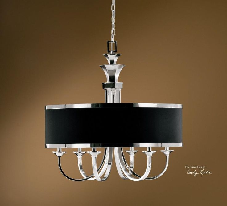 Dining Room: Uttermost Tuxedo 6 Light Black Shade Intended For Black Shade Chandeliers (View 9 of 15)