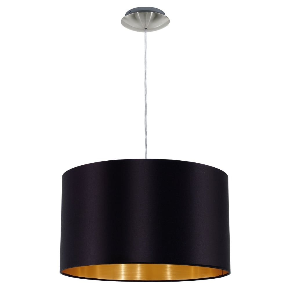 Eglo Lighting Maserlo Single Light Ceiling Pendant In With Regard To Gold Finish Double Shade Chandeliers (View 7 of 15)