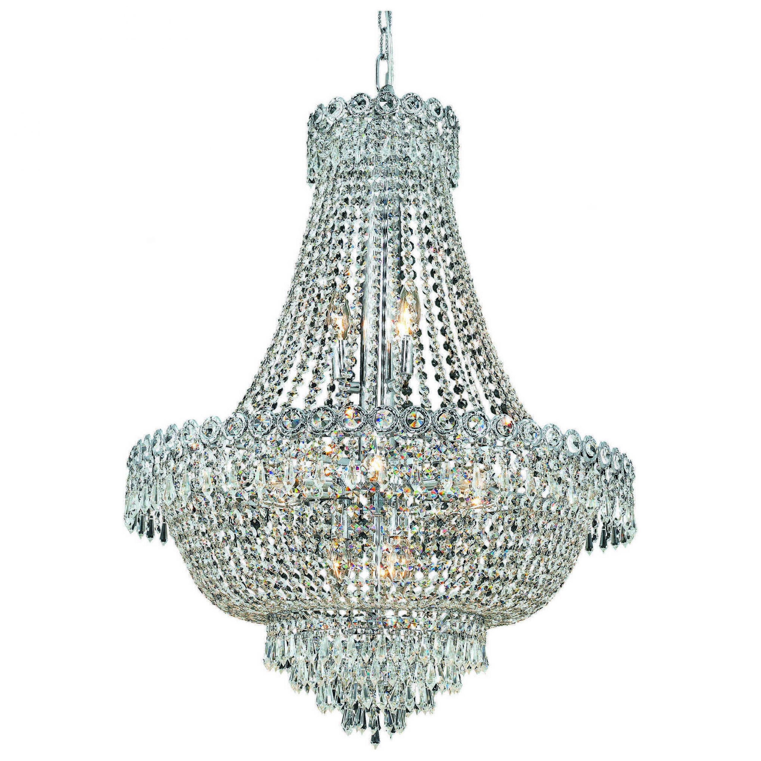 Elegant Lighting Century Royal Cut Chrome & Crystal 12 With Regard To Royal Cut Crystal Chandeliers (View 9 of 15)
