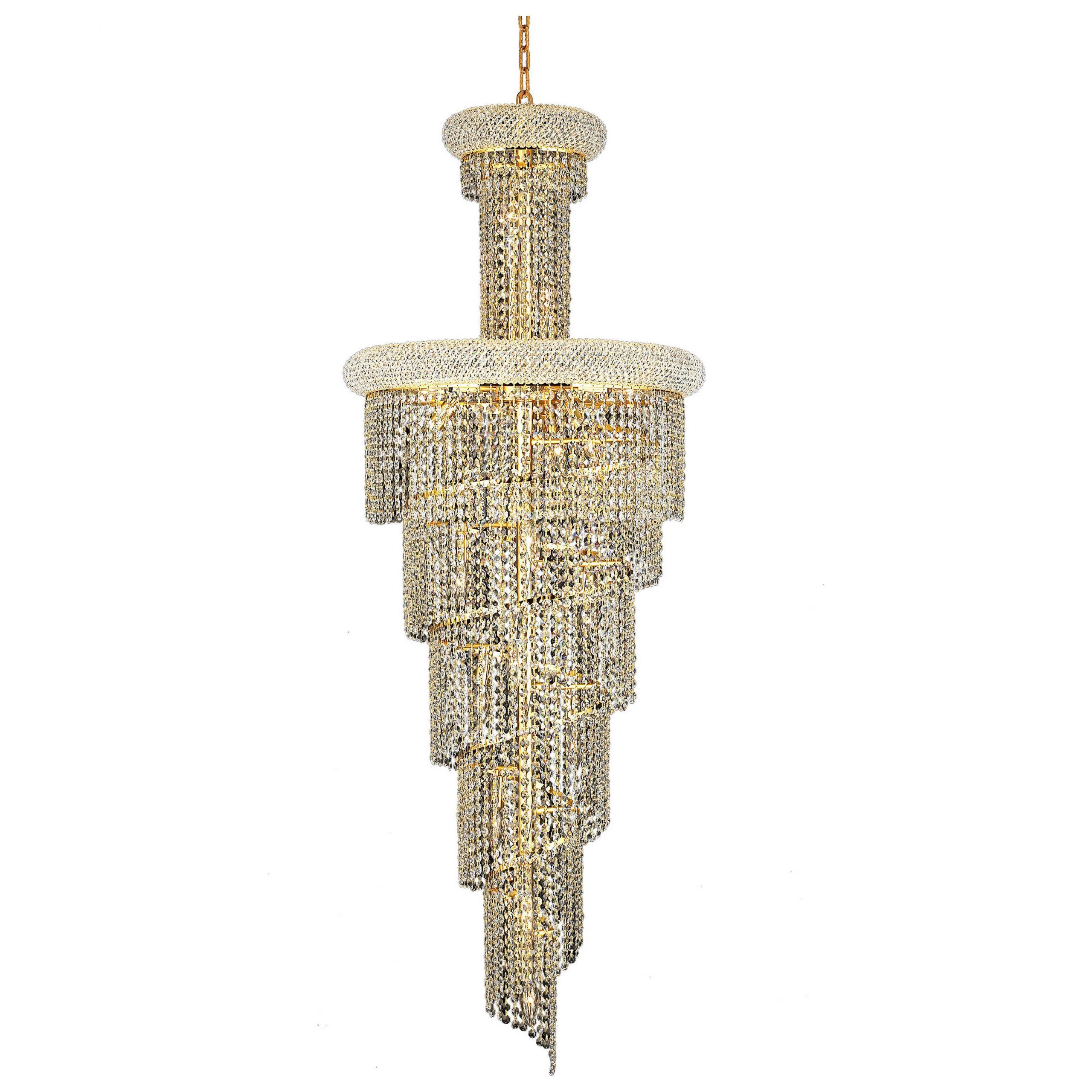 Elegant Lighting Spiral Royal Cut Gold & Crystal 22 Light In Royal Cut Crystal Chandeliers (View 6 of 15)