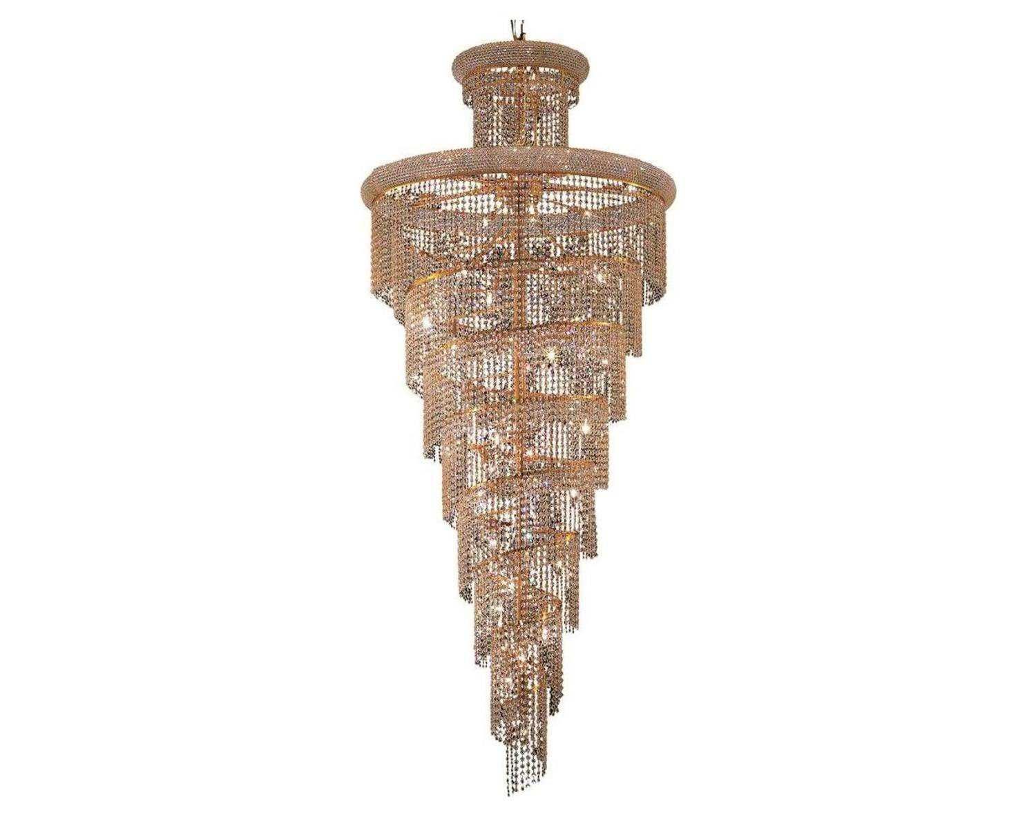 Elegant Lighting Spiral Royal Cut Gold & Crystal 32 Light Throughout Royal Cut Crystal Chandeliers (View 13 of 15)