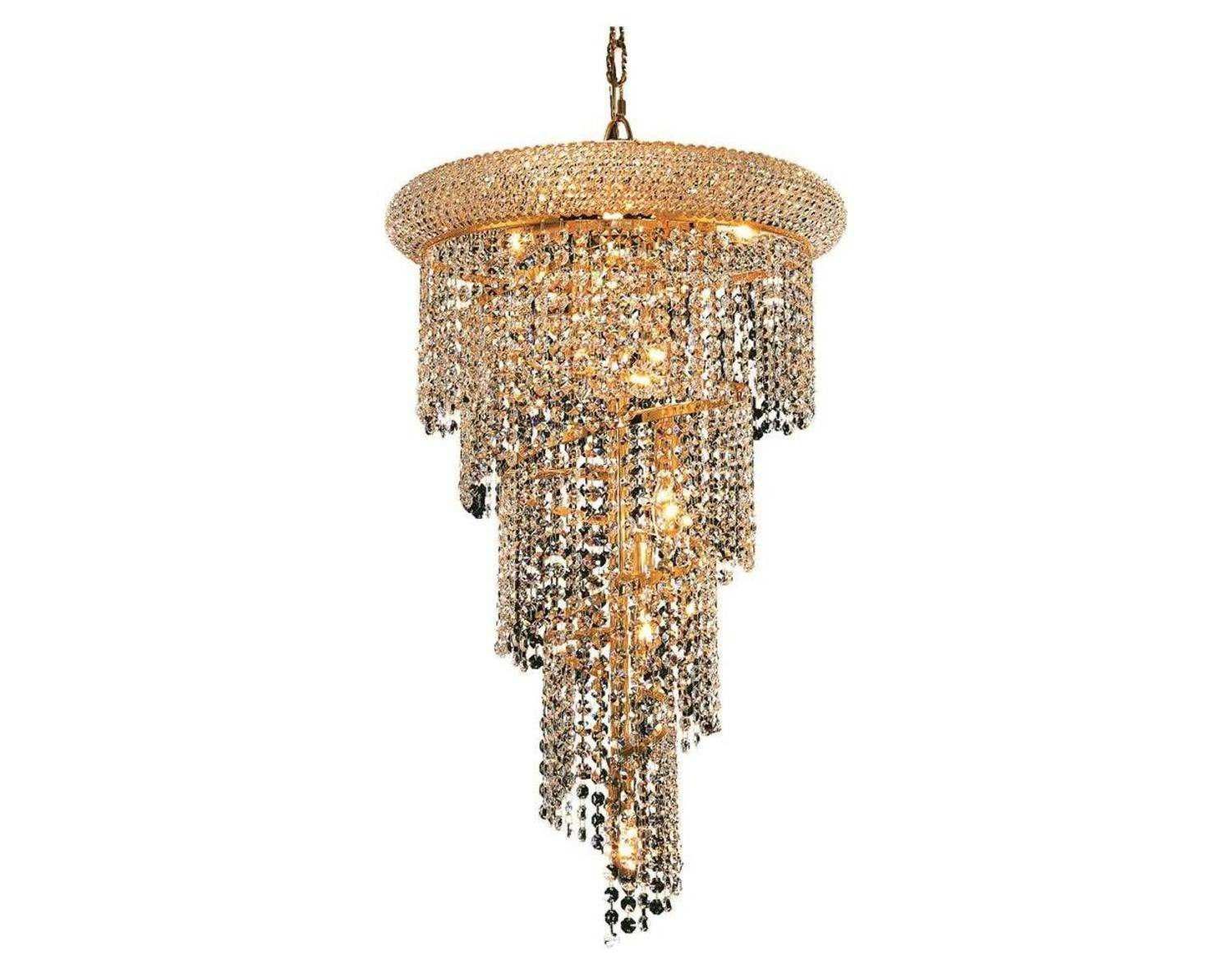 Elegant Lighting Spiral Royal Cut Gold & Crystal Eight Intended For Royal Cut Crystal Chandeliers (View 10 of 15)