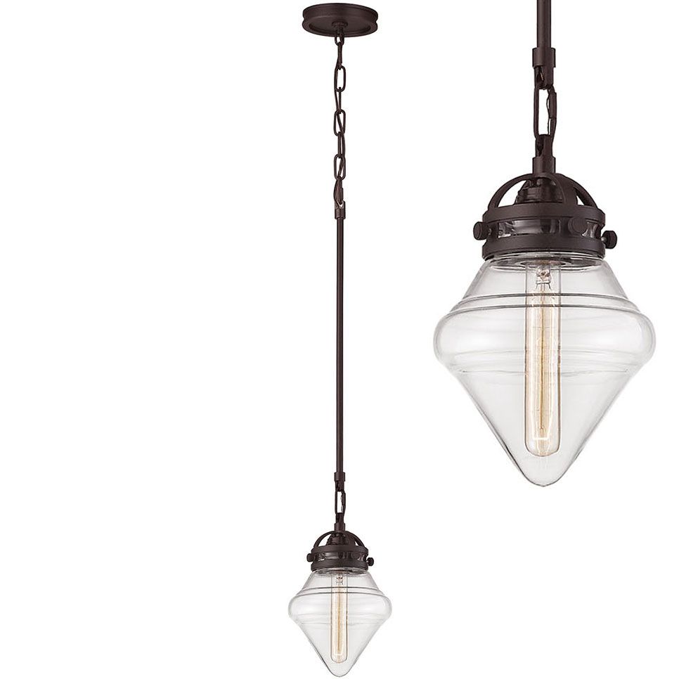 Elk 67125 1 Gramercy Modern Oil Rubbed Bronze Mini Pendant With Regard To Bronze With Clear Glass Pendant Lights (View 9 of 15)