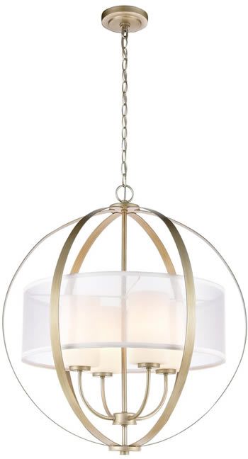 Elk Group International Diffusion Modified Orb Drum With Regard To Organza Silver Pendant Lights (View 8 of 15)