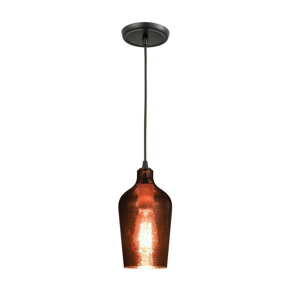 Featured Photo of 15 Best Textured Glass and Oil-rubbed Bronze Metal Pendant Lights