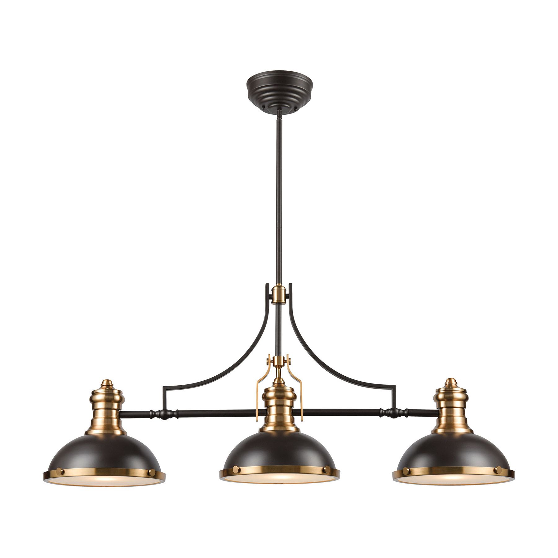 Elk Lighting 67217 3 3 Light Island Light In Oil Rubbed Intended For Textured Glass And Oil Rubbed Bronze Metal Pendant Lights (Photo 10 of 15)
