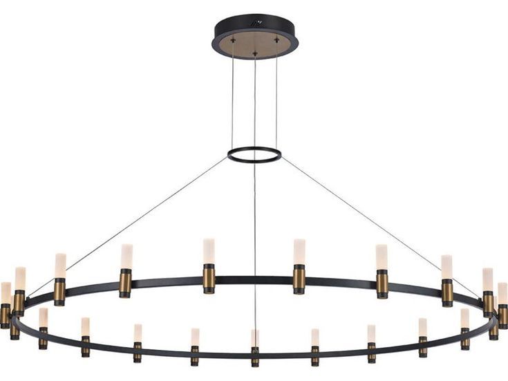 Eurofase Lighting Albany Deep Black / Brass 21 Light 59 With Brass And Black Led Island Pendant (View 9 of 15)