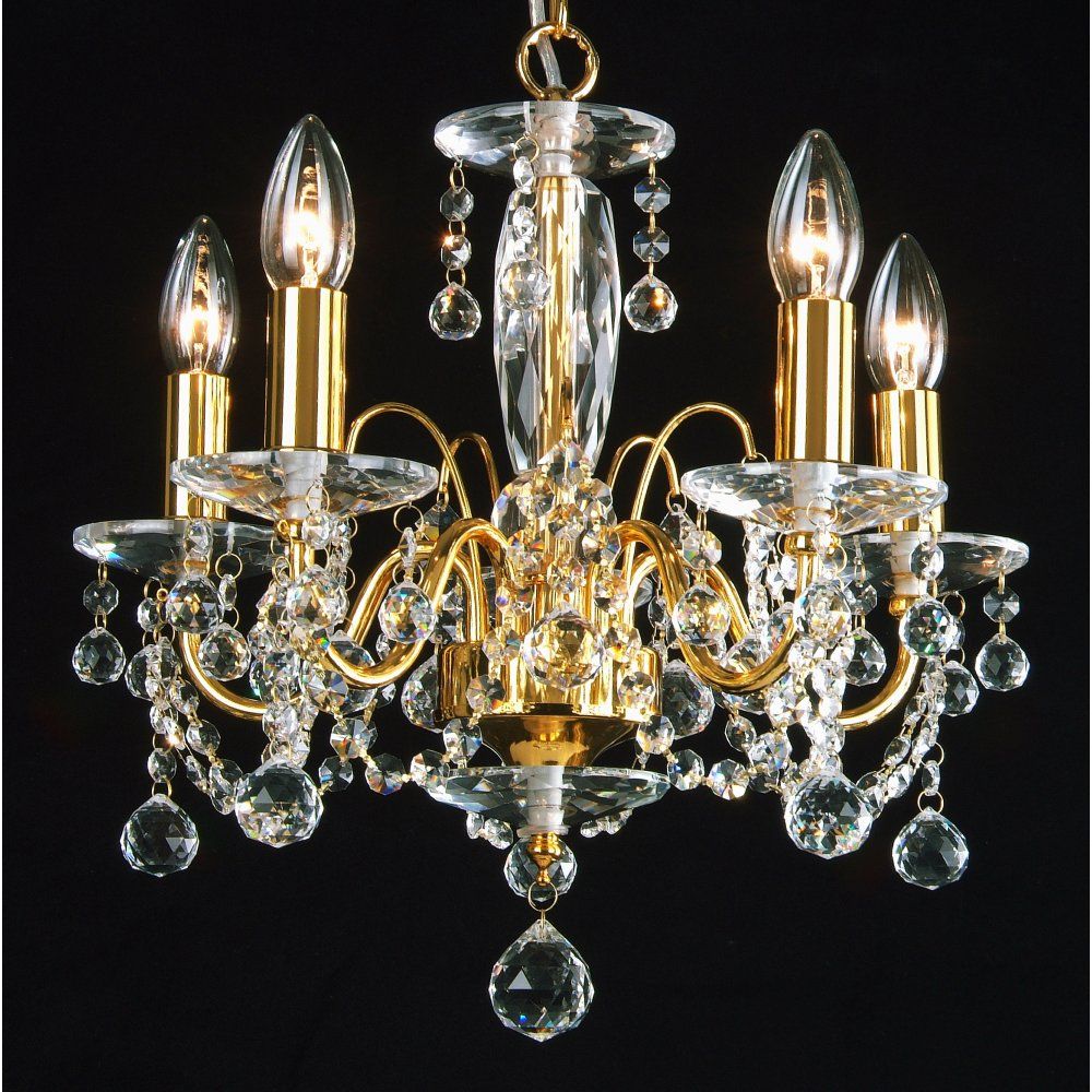 Fantastic Lighting Figaro 400/5 Gold Plated With Crystal Within Soft Gold Crystal Chandeliers (Photo 7 of 15)
