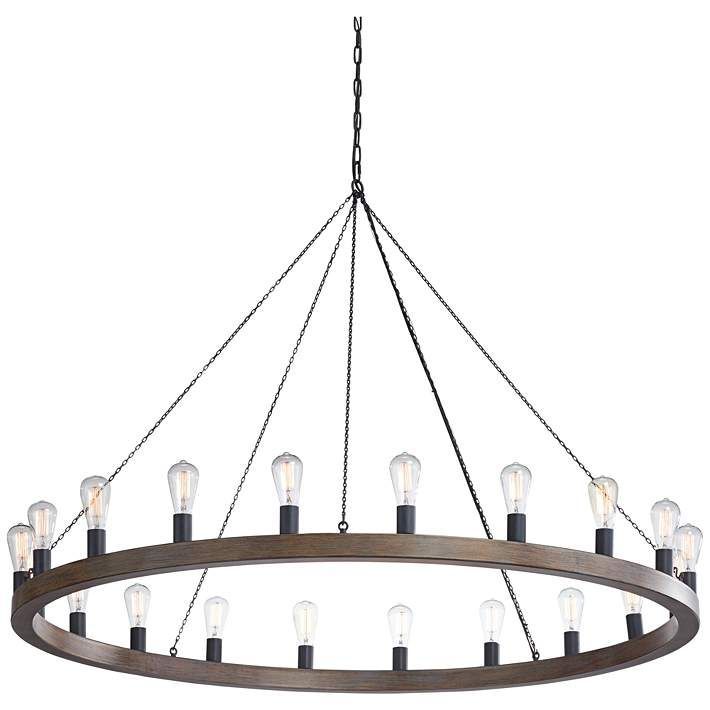 Feiss Avenir 60" Wide 20 Light Weathered Oak Wood With Regard To Weathered Oak Wood Chandeliers (View 4 of 15)