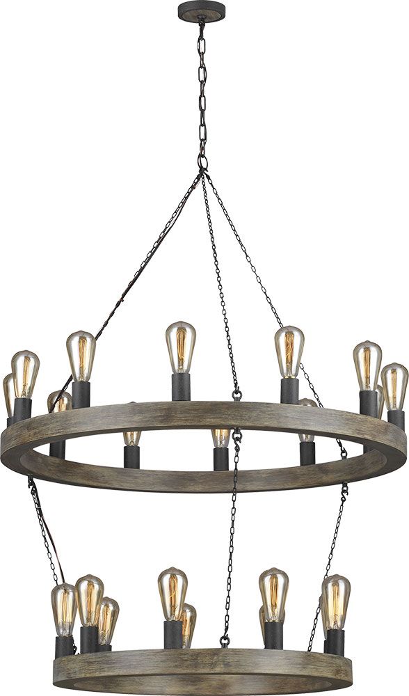 Feiss F3934 21wow Af Avenir Contemporary Weathered Oak Throughout Weathered Oak Wood Chandeliers (View 9 of 15)