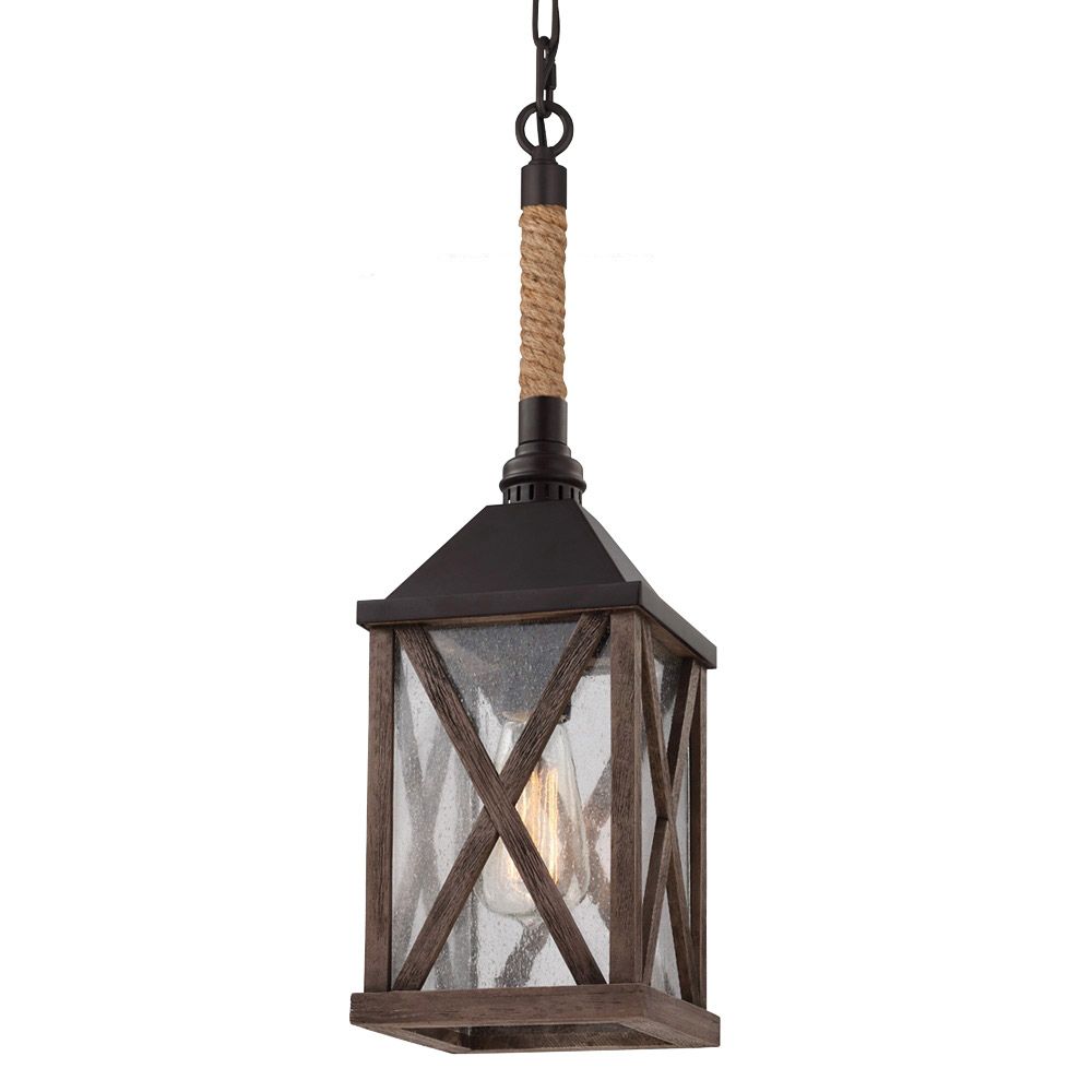 Feiss P1326dwo/orb Lumiere Pendant Dark Weathered Oak And With Weathered Oak And Bronze Chandeliers (View 15 of 15)