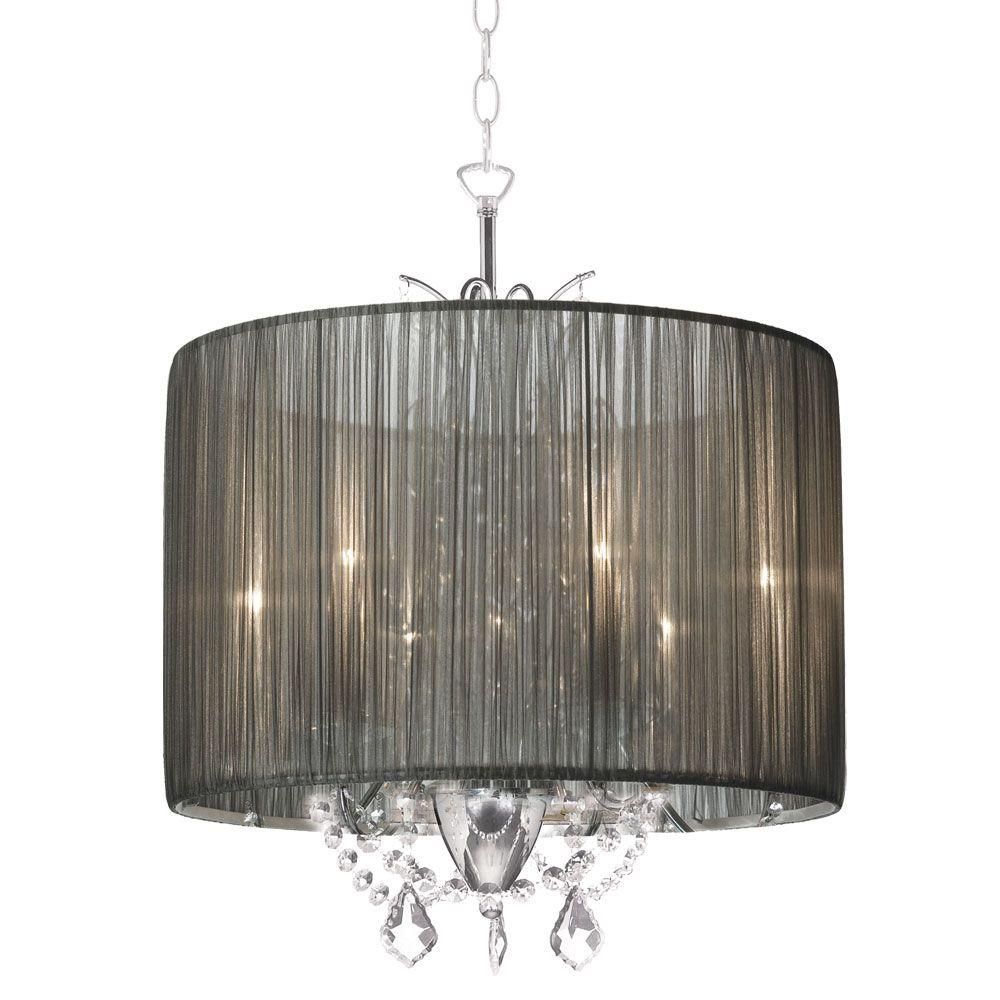 Filament Design Catherine 3 Light Incandescent Polished Throughout Organza Silver Pendant Lights (View 2 of 15)