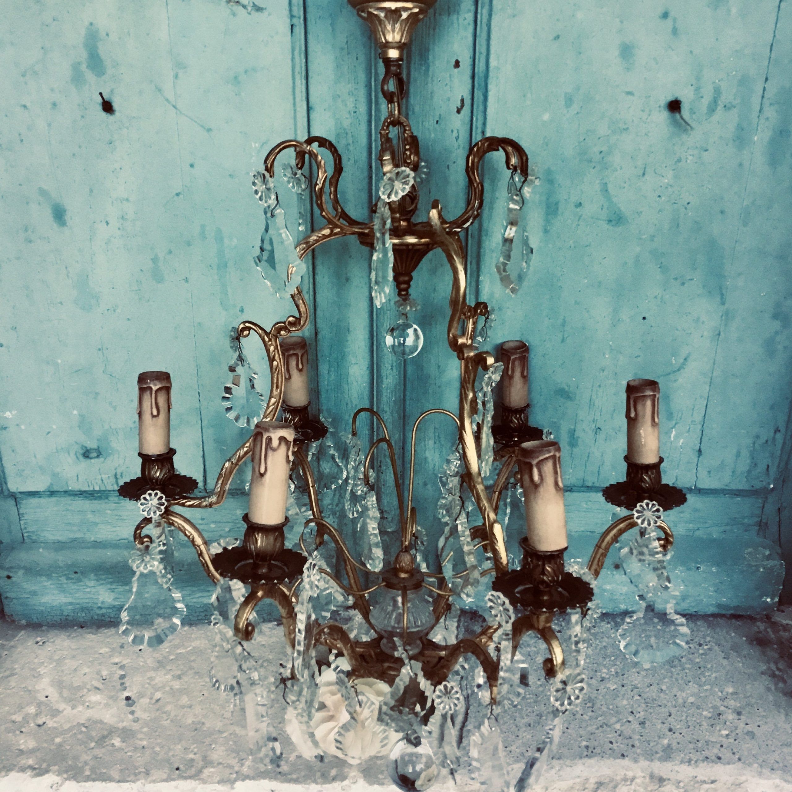 French Crystal Chandelier – Absolutely Beautiful Vintage In Bronze And Crystal Chandeliers (View 8 of 15)