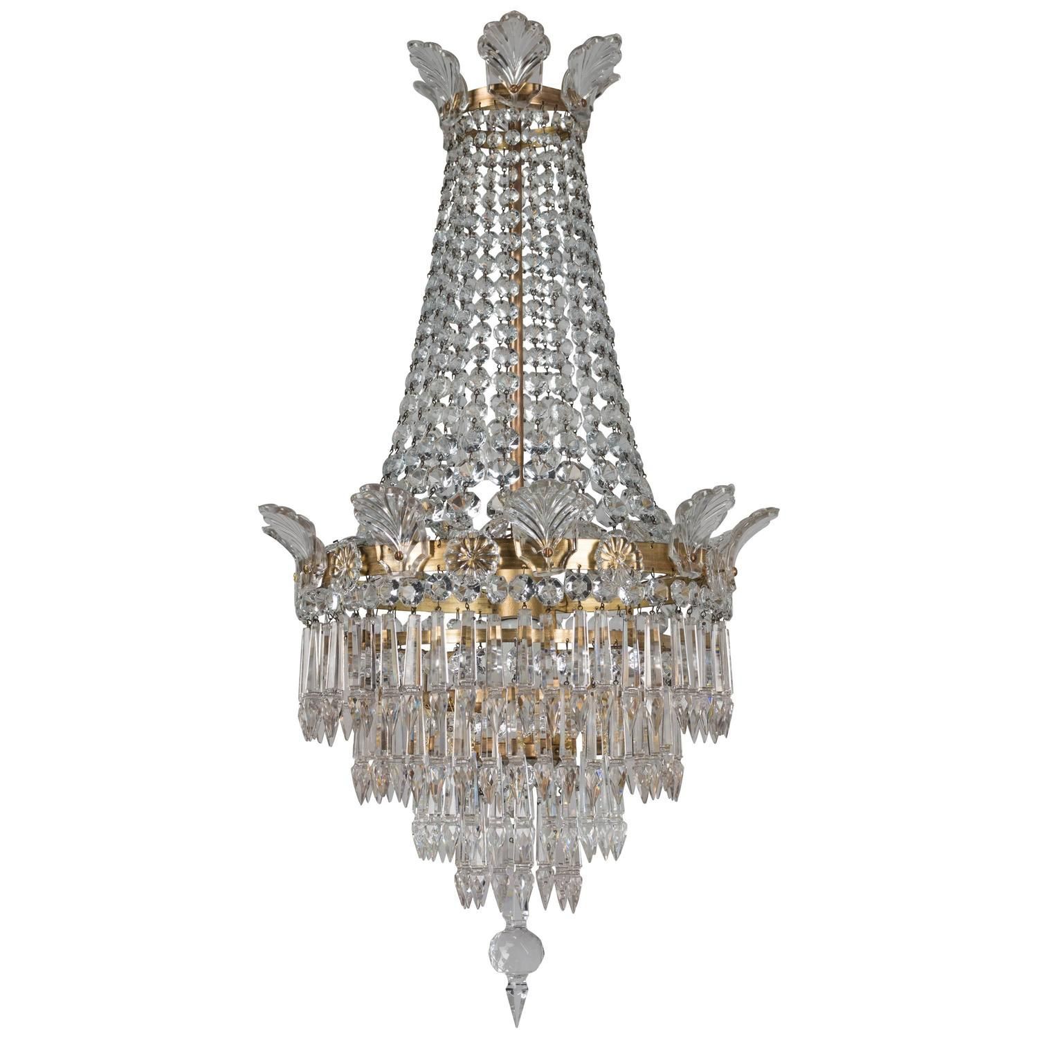 French Empire Style Crystal Chandelier | Crystal Throughout Roman Bronze And Crystal Chandeliers (Photo 5 of 15)
