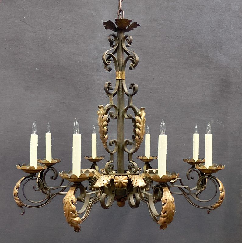 French Wrought Iron Chandelier A11438 – Architectural Accents For Wrought Iron Chandeliers (View 15 of 15)
