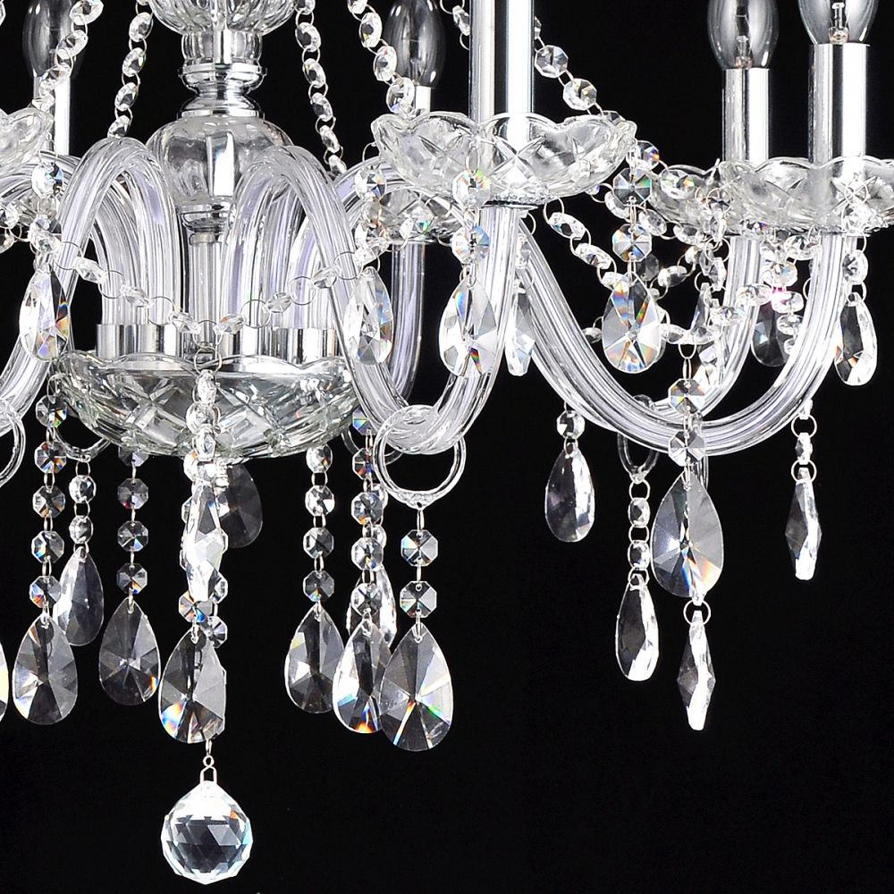 Genuine K9 Clear Crystal 5/7 Arms Chandelier Table Lamp Regarding Clear Crystal Chandeliers (Photo 2 of 15)
