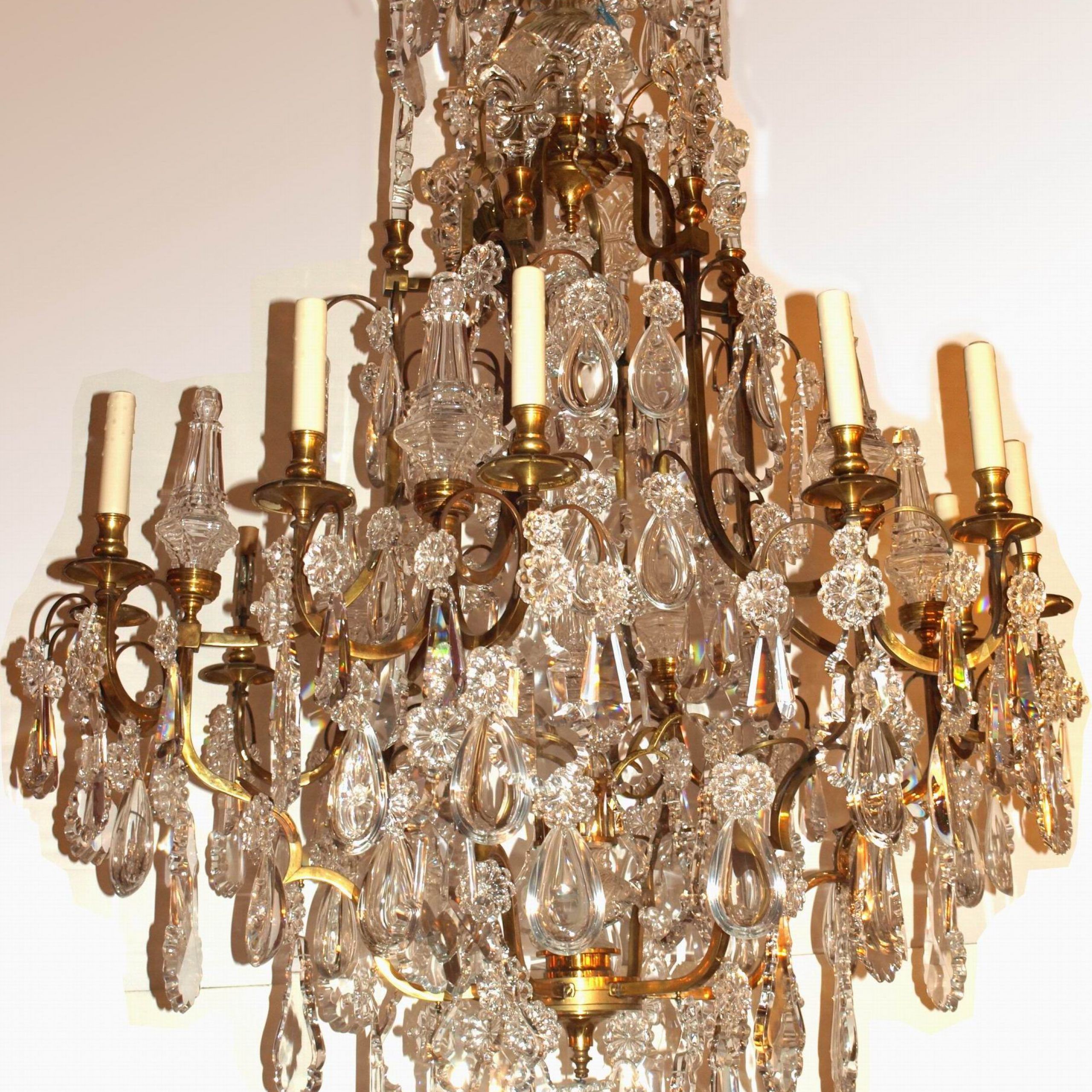 Gilt Bronze And Crystal Chandelierbaccarat, Circa 1920 Intended For Bronze And Scavo Glass Chandeliers (View 13 of 15)