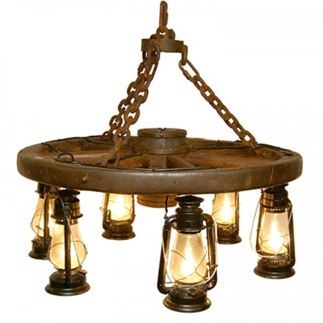 Hanging Lantern Wagon Wheel Chandelier | Wagon Wheel In Wood Ring Modern Wagon Wheel Chandeliers (View 7 of 15)