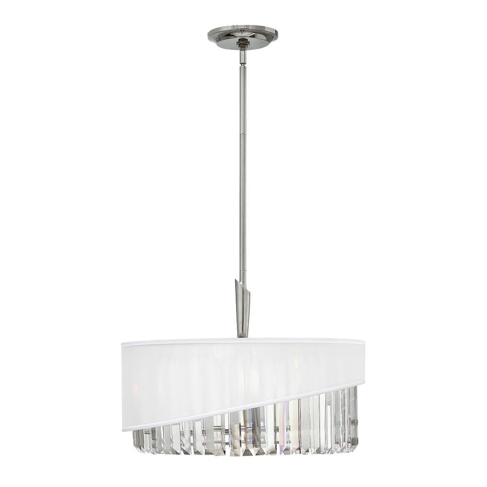 Hinkley Kenney Hk/gigi/3p Gigi 3 Pendant Crystal And White With Regard To Organza Silver Pendant Lights (View 9 of 15)