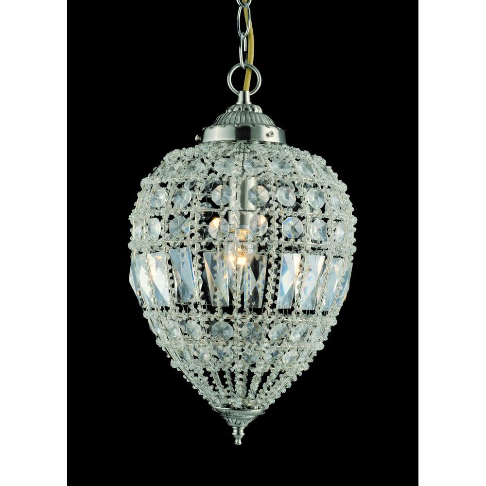 Impex Lighting Bombay Crystal Large Ceiling Pendant Light For Chrome And Crystal Pendant Lights (View 2 of 15)