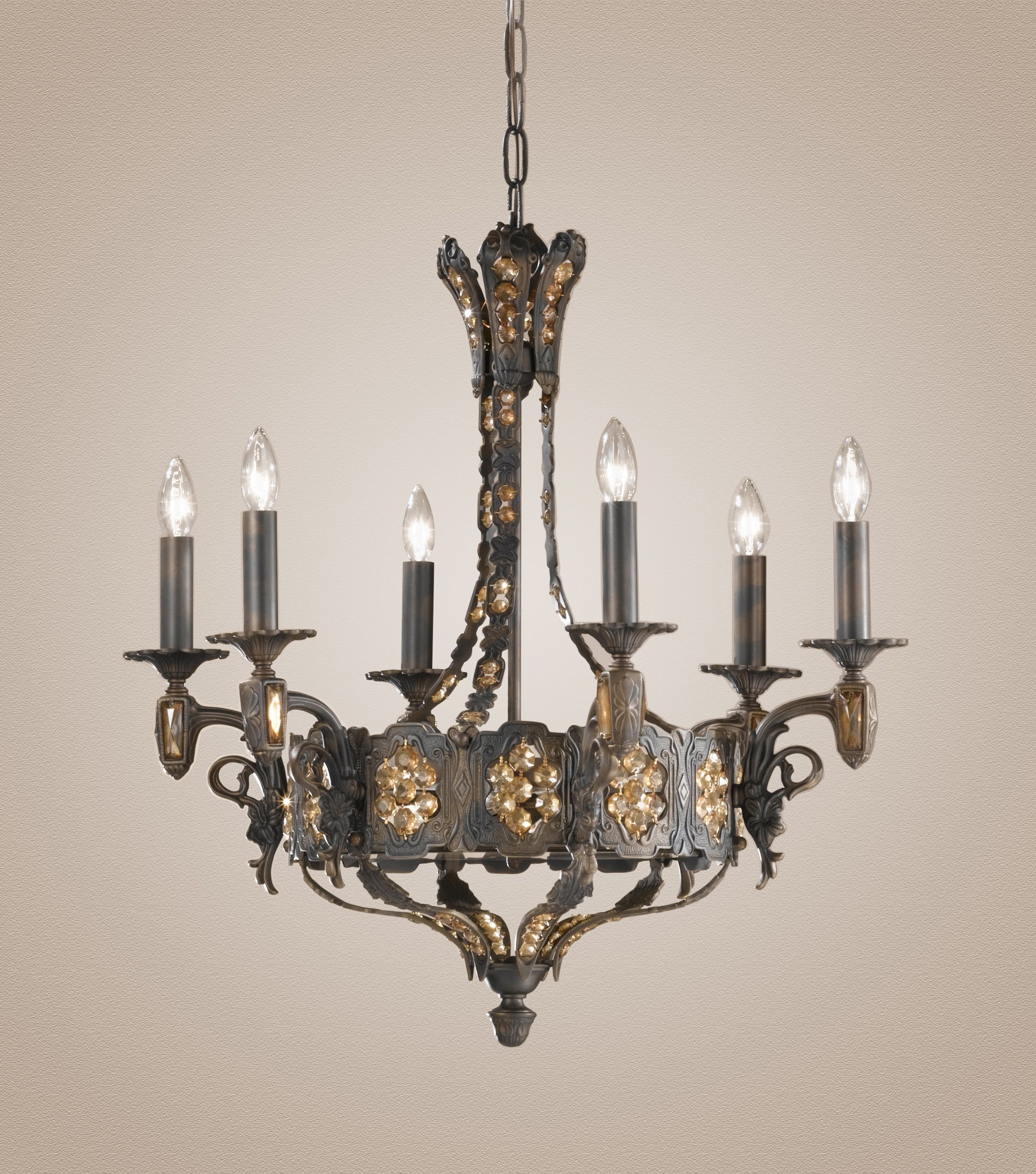 Italian Bronze And Crystal Chandelier – Model No (View 4 of 15)