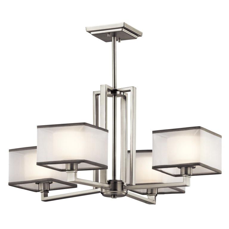 Kichler 43438ni Kailey Modern Brushed Nickel Finish 13.25 In Black Finish Modern Chandeliers (Photo 13 of 15)
