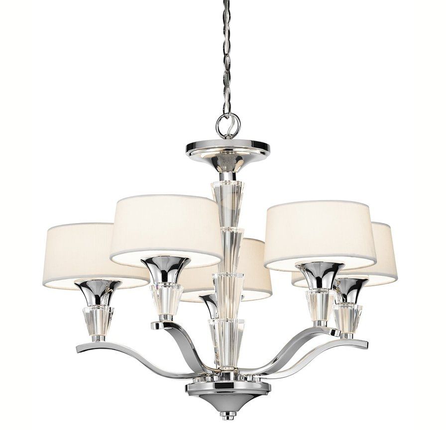 Kichler Crystal Persuasion 5 Light Chrome Modern Etched For Glass And Chrome Modern Chandeliers (Photo 7 of 15)