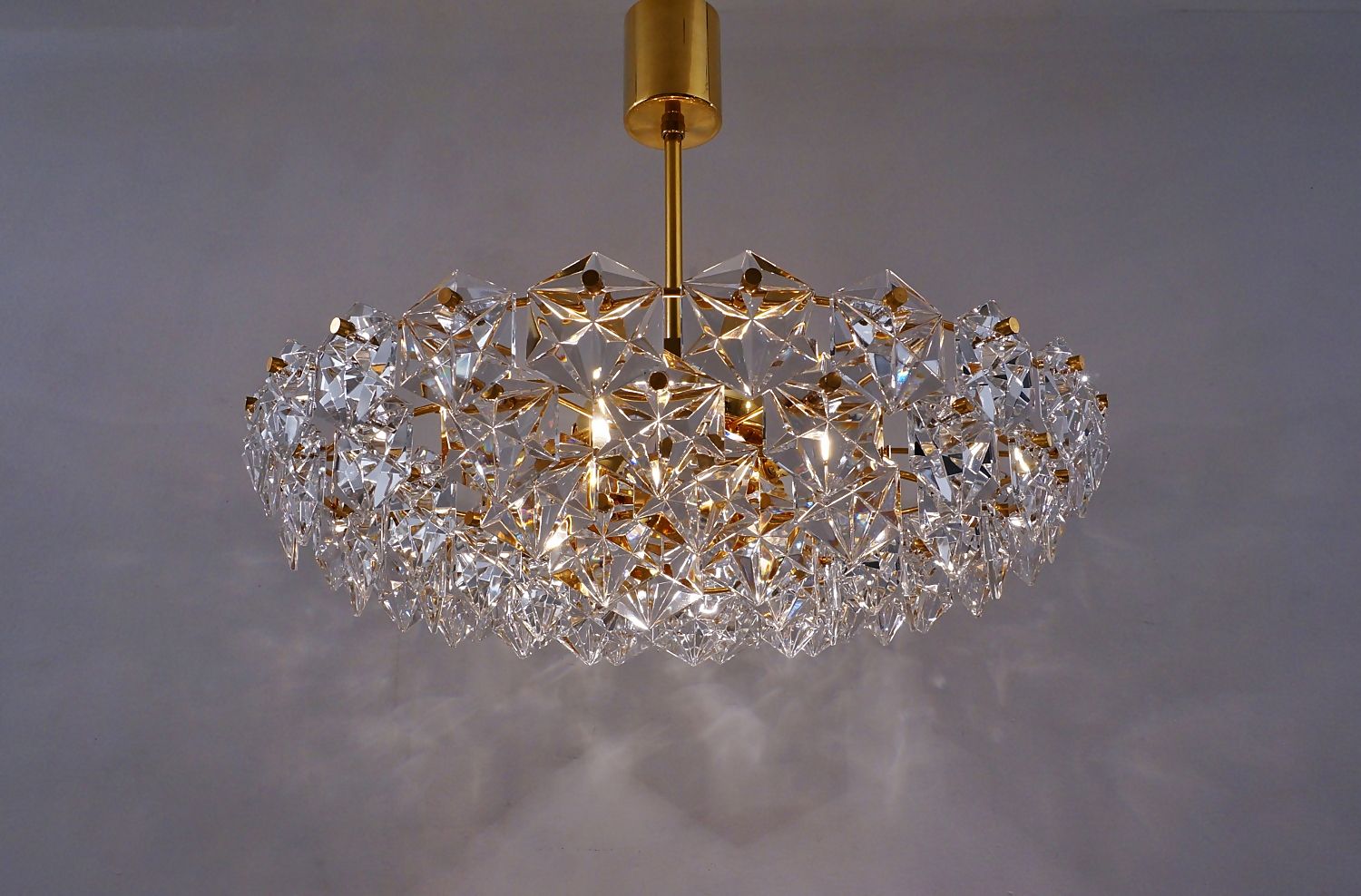 Kinkeldey Chandelier, Faceted Crystals & Gold Gilt, 1970`s Within Warm Antique Gold Ring Chandeliers (View 3 of 15)