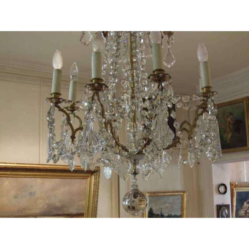 Large Crystal Chandelier, 12 Lights, 19th Century Throughout Large Crystal Chandeliers (View 9 of 15)