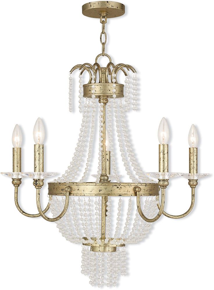 Livex 51845 28 Valentina Hand Applied Winter Gold Lighting Inside Winter Gold Chandeliers (View 2 of 15)