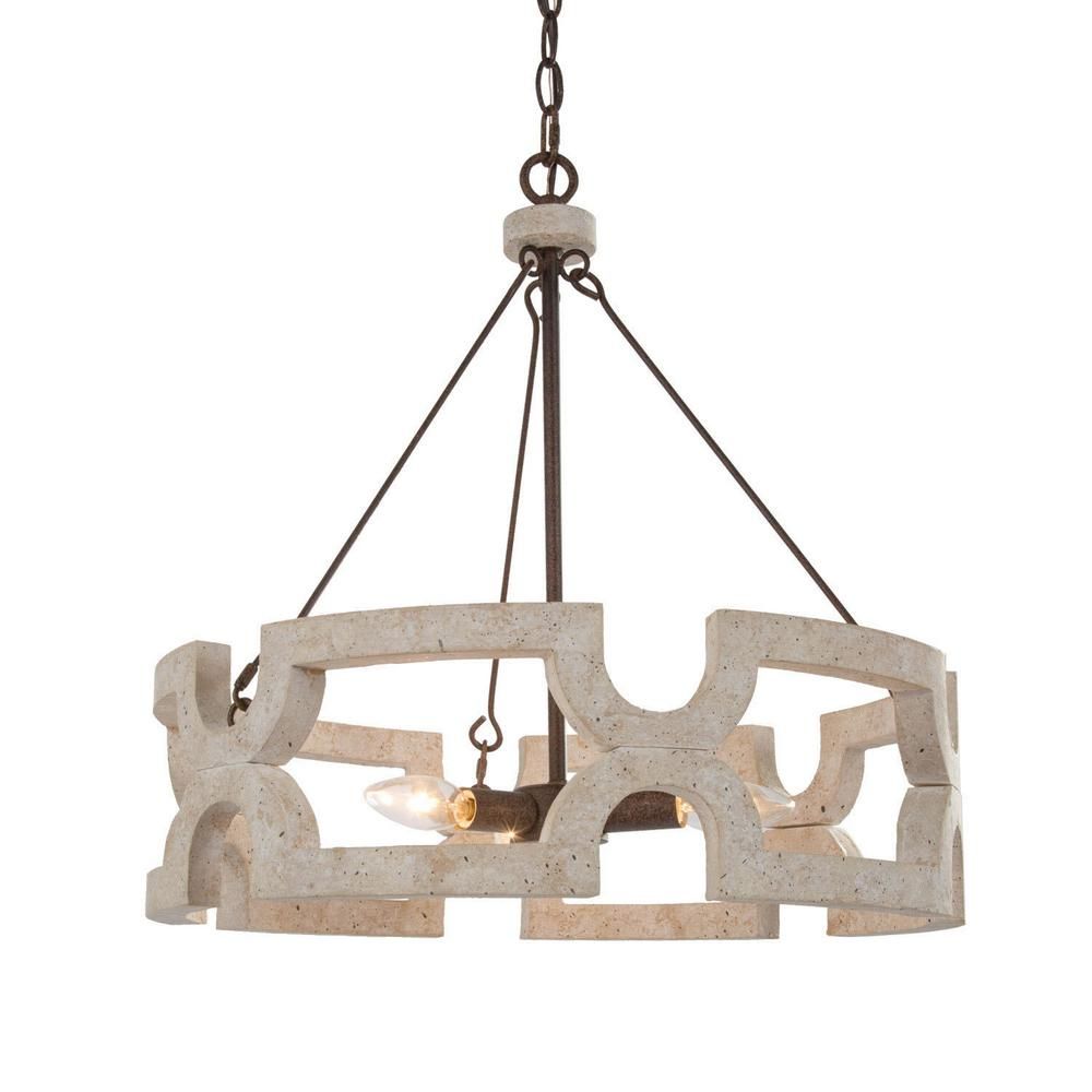 Lnc Jolla 3 Light Rustic White Drum Cage Pendant Wagon For Wood Ring Modern Wagon Wheel Chandeliers (View 12 of 15)