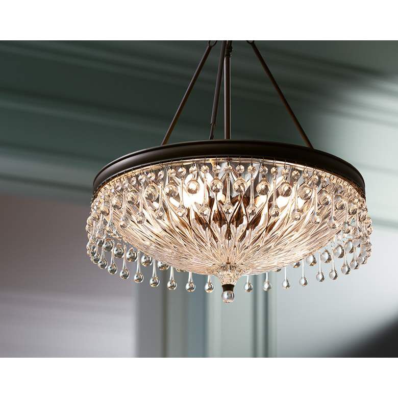 Macey 20 1/4" Wide Bronze Crystal Chandelier – #15e92 With Regard To Bronze And Scavo Glass Chandeliers (View 15 of 15)