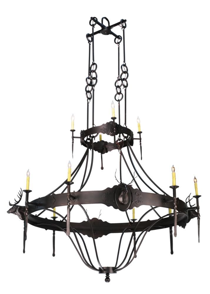 Meyda 112053 – 72"w Stag 12 Lt Two Tier Chandelier With Regard To Marquette Two Tier Traditional Chandeliers (View 5 of 15)