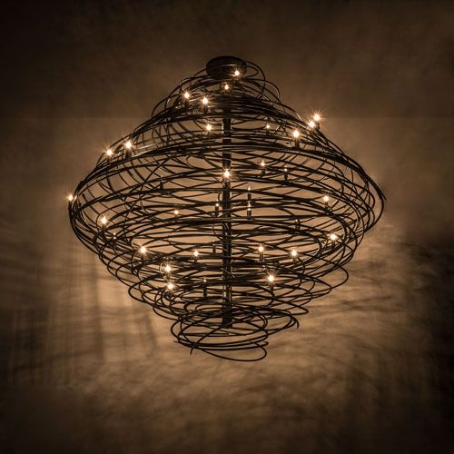 Meyda Custom 173834 Cyclone Contemporary Black / Silver For Black Finish Modern Chandeliers (View 3 of 15)