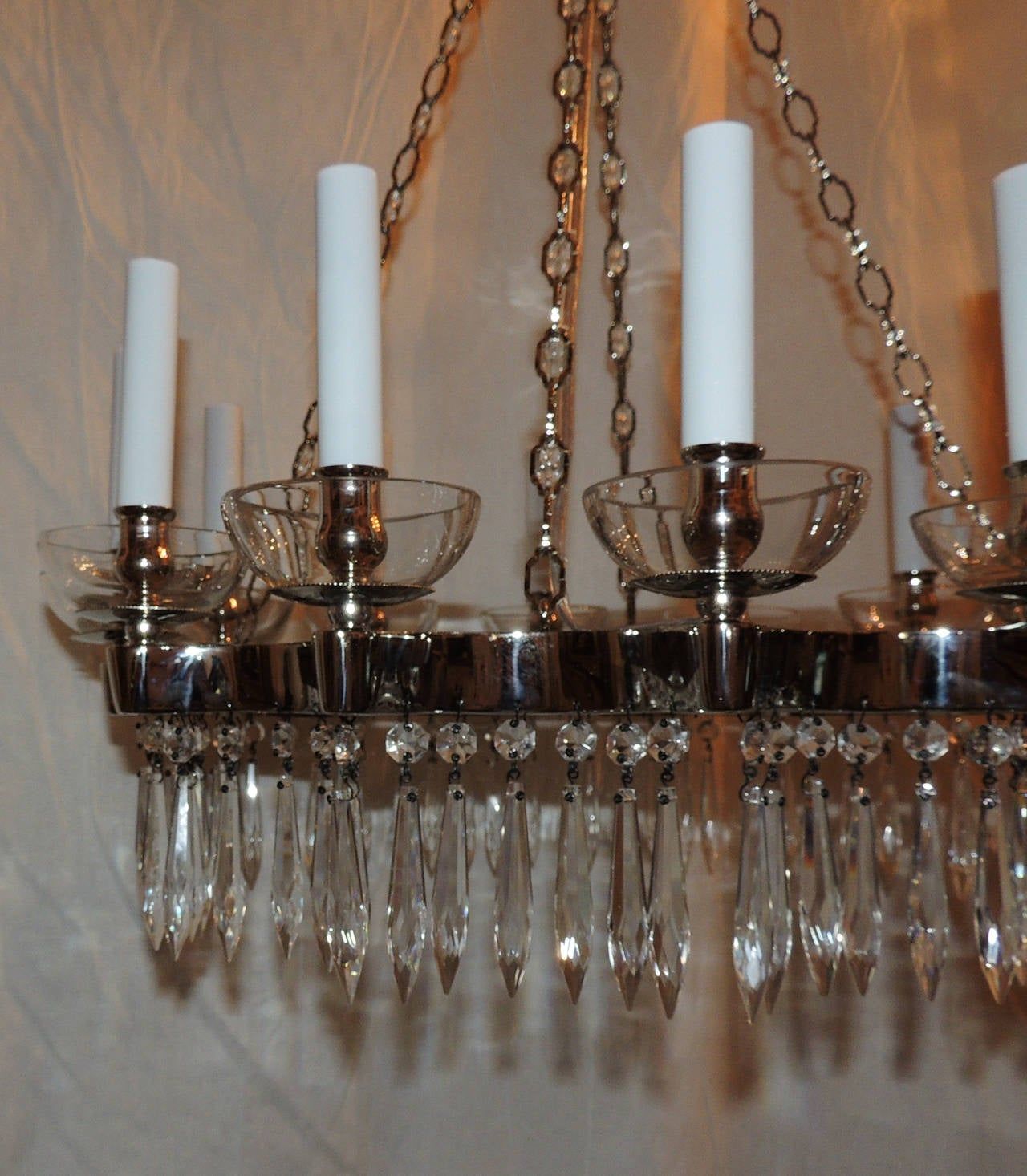 Mid Century Modern Chrome Nickel Open Circle Crystal 12 In Glass And Chrome Modern Chandeliers (Photo 2 of 15)
