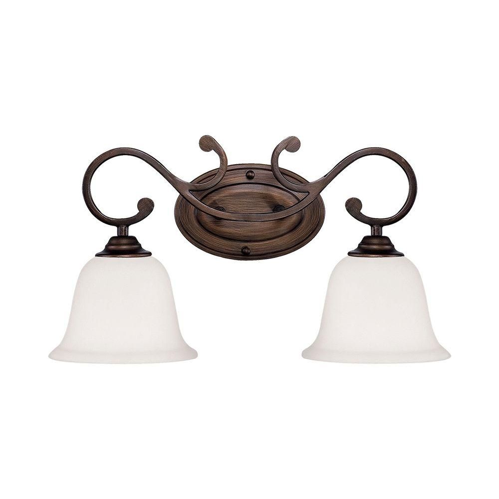 Millennium Lighting 2 Light Rubbed Bronze Vanity Light With Bronze And Scavo Glass Chandeliers (Photo 3 of 15)