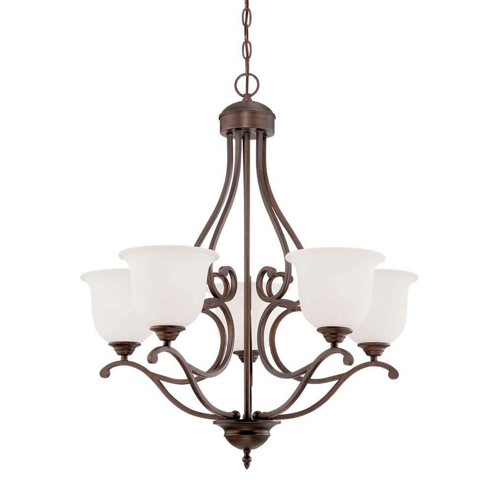 Millennium Lighting 5 Light Rubbed Bronze Chandelier With With Regard To Bronze And Scavo Glass Chandeliers (Photo 1 of 15)