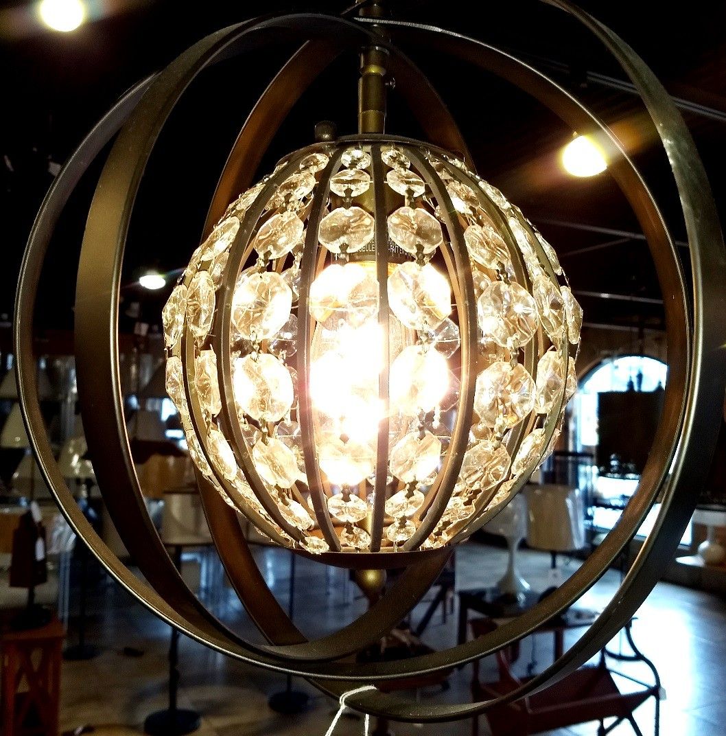 Olivia Oil Rubbed Bronze Crystal Sphere Pendant Light 13 Pertaining To Bronze With Clear Glass Pendant Lights (View 5 of 15)