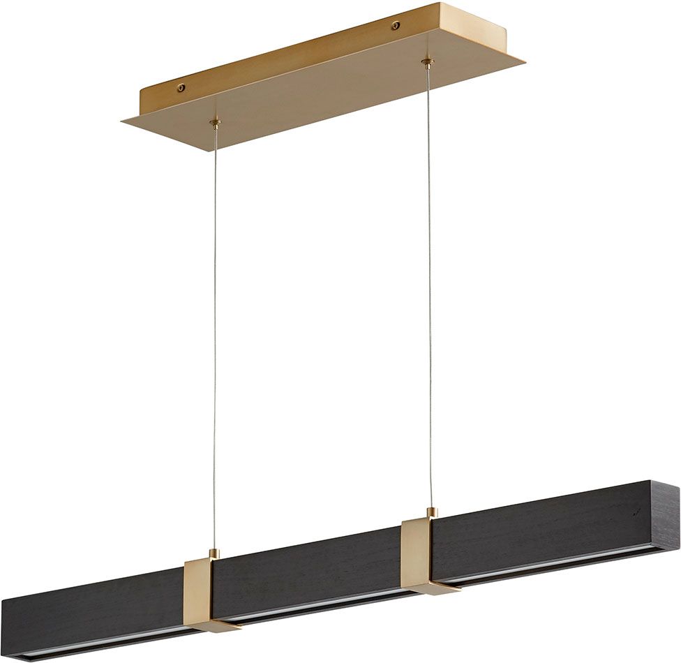 Oxygen 3 36 1540 Decca Modern Aged Brass / Black Oak Led Within Brass And Black Led Island Pendant (View 14 of 15)
