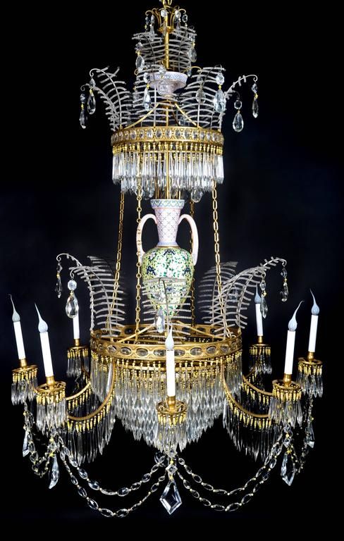 Palatial And Large Antique Russian Neoclassical Gilt For Roman Bronze And Crystal Chandeliers (View 13 of 15)