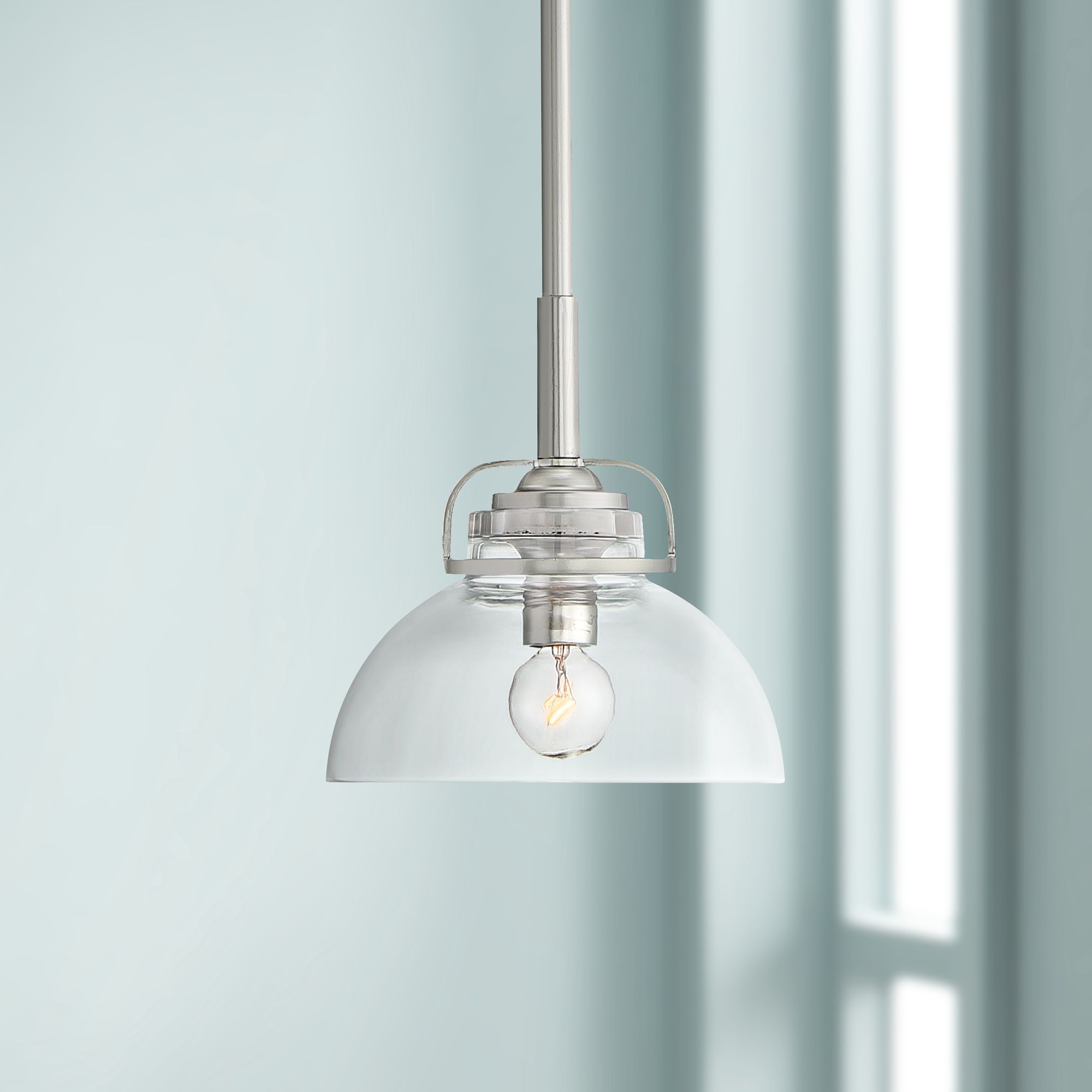 Possini Euro Design Brushed Nickel Mini Pendant Light 6 1 Intended For Gray And Nickel Kitchen Island Light Pendants Lights (View 10 of 15)