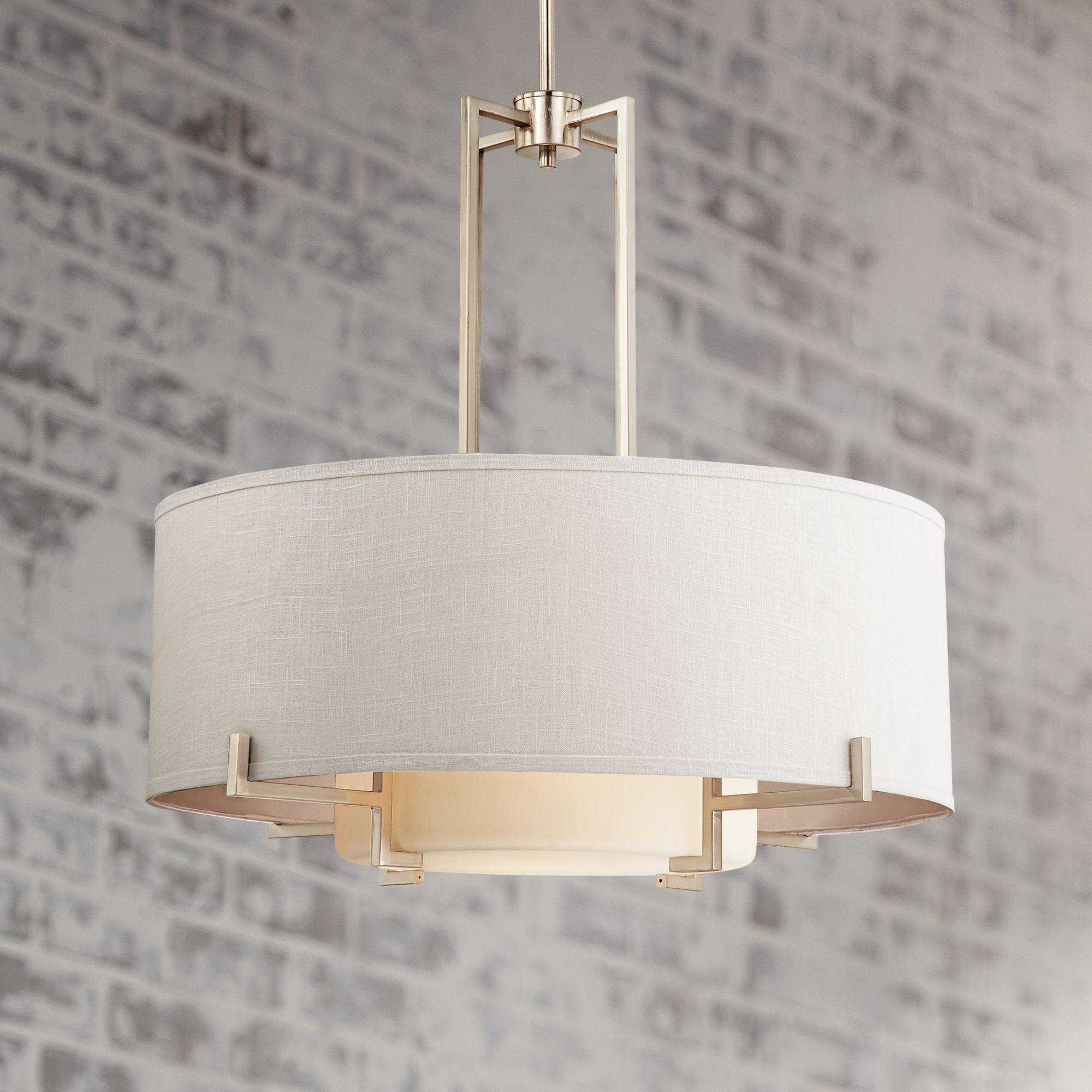Possini Euro Design Brushed Nickel Pendant Chandelier 28 Throughout Polished Nickel And Crystal Modern Pendant Lights (View 15 of 15)