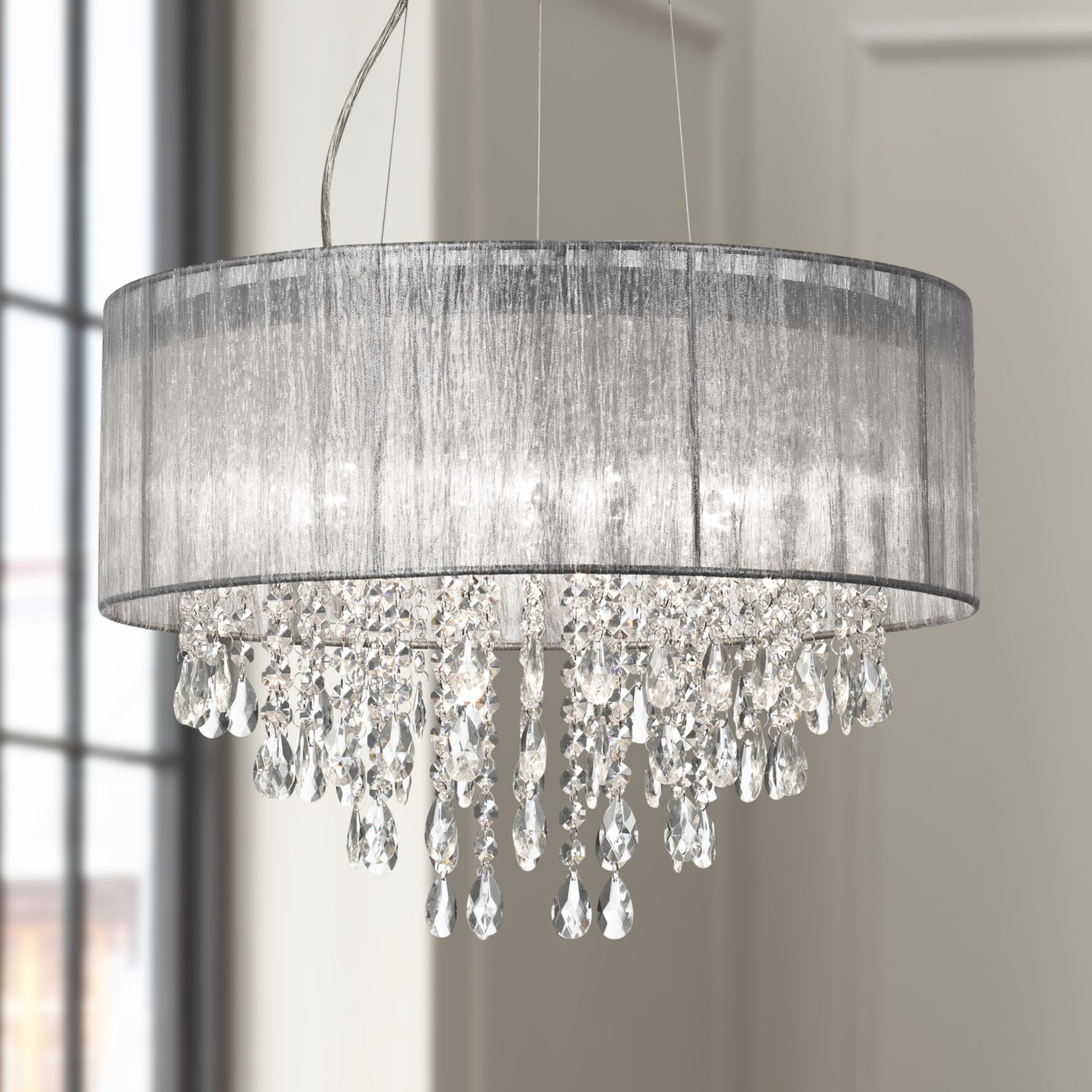 Possini Euro Design Chrome Drum Chandelier 20" Wide Modern Intended For Chrome And Crystal Led Chandeliers (View 5 of 15)