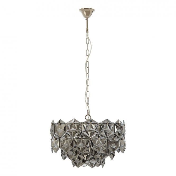 Premier Lighting Rydello Smoked Grey Glass Chandelier Within Stone Gray And Nickel Chandeliers (View 6 of 15)