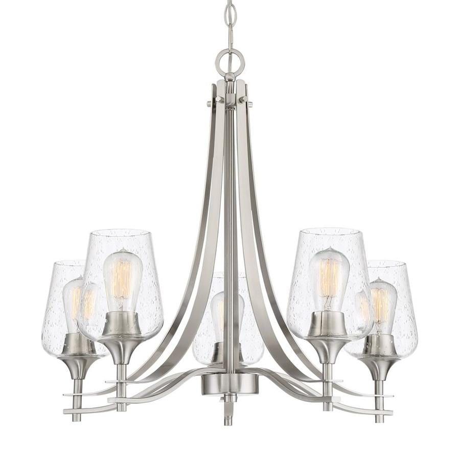 Quoizel Towne 5 Light Brushed Nickel Modern/contemporary With Brushed Nickel Metal And Wood Modern Chandeliers (View 5 of 15)