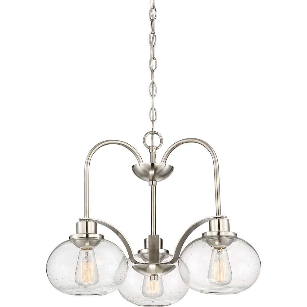 Quoizel Trg5103bn Trilogy Modern Brushed Nickel With Regard To Brushed Nickel Metal And Wood Modern Chandeliers (View 3 of 15)