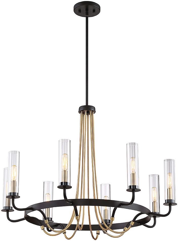 Savoy House 1 8070 8 51 Kearney Modern Vintage Black W With Warm Antique Gold Ring Chandeliers (View 15 of 15)